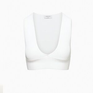 NEW W/ TAGS ARITZIA BABATON SCULPT KNIT DEEP V TANK - WHITE - SIZE SMALL